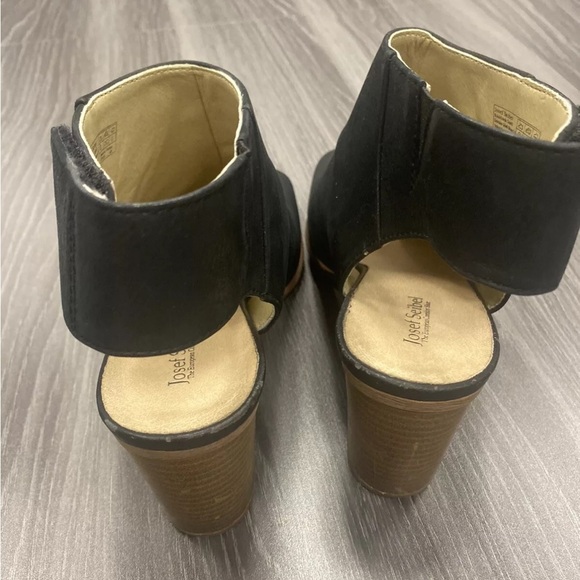 Josef Seibel Bonnie 09 Peep Toe Heels Women’s Leather Black Booties Boots Sz 41 - Picture 9 of 16